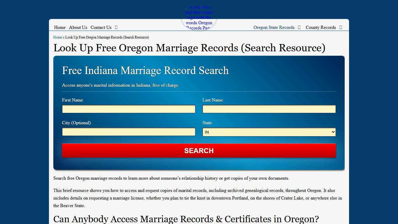 Look Up Free Oregon Marriage Records (Search Resource)
